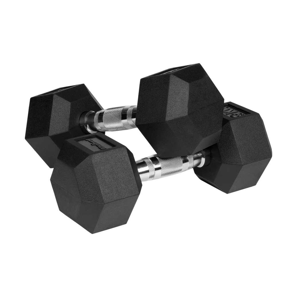 Hexagon Håndvægte 2x9 kg: Gummi Håndvægtssæt til Homegym gym4all