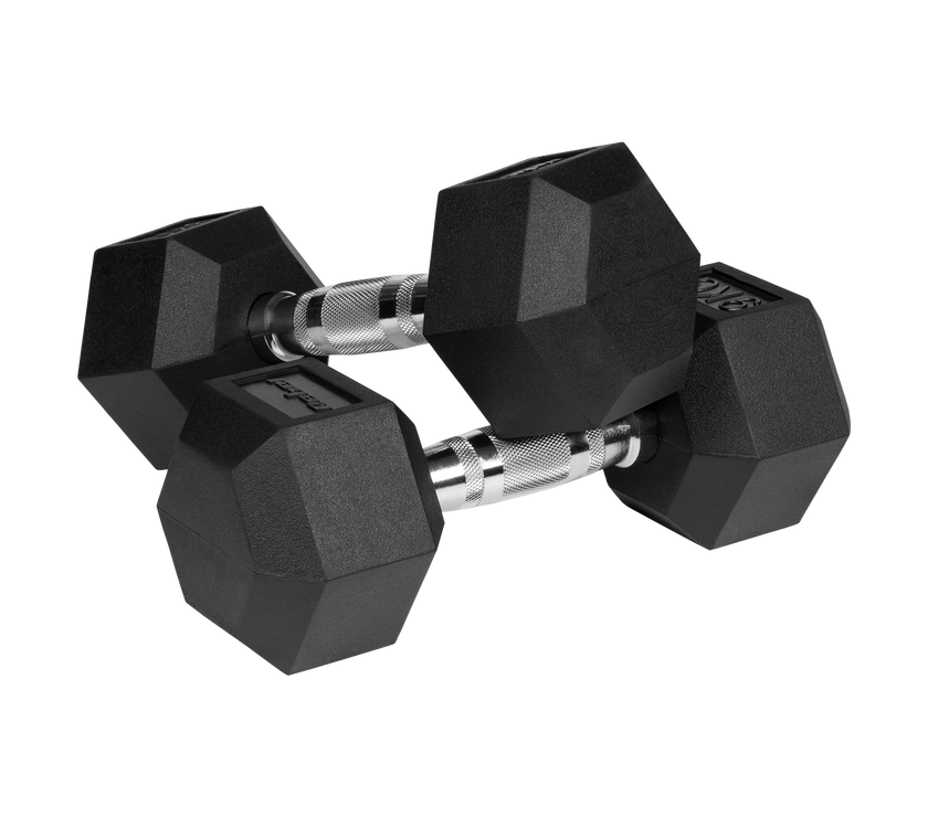 Hexagon Håndvægte 2x9 kg: Gummi Håndvægtssæt til Homegym gym4all