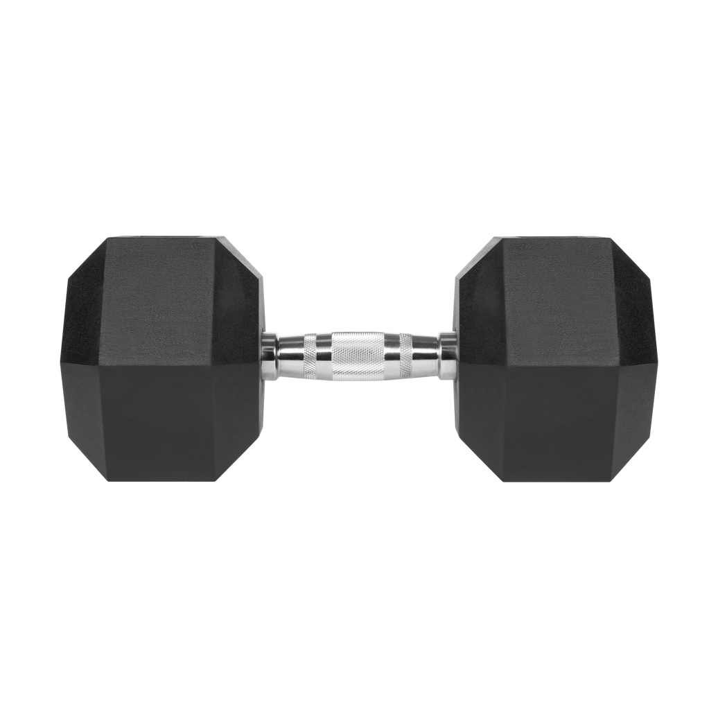 Gummibelagt støbejernshåndvægt HEX 25 kg gym4all