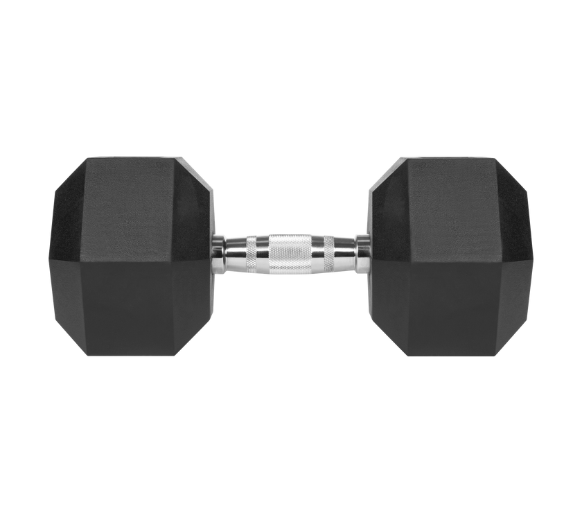 Gummibelagt støbejernshåndvægt HEX 25 kg gym4all