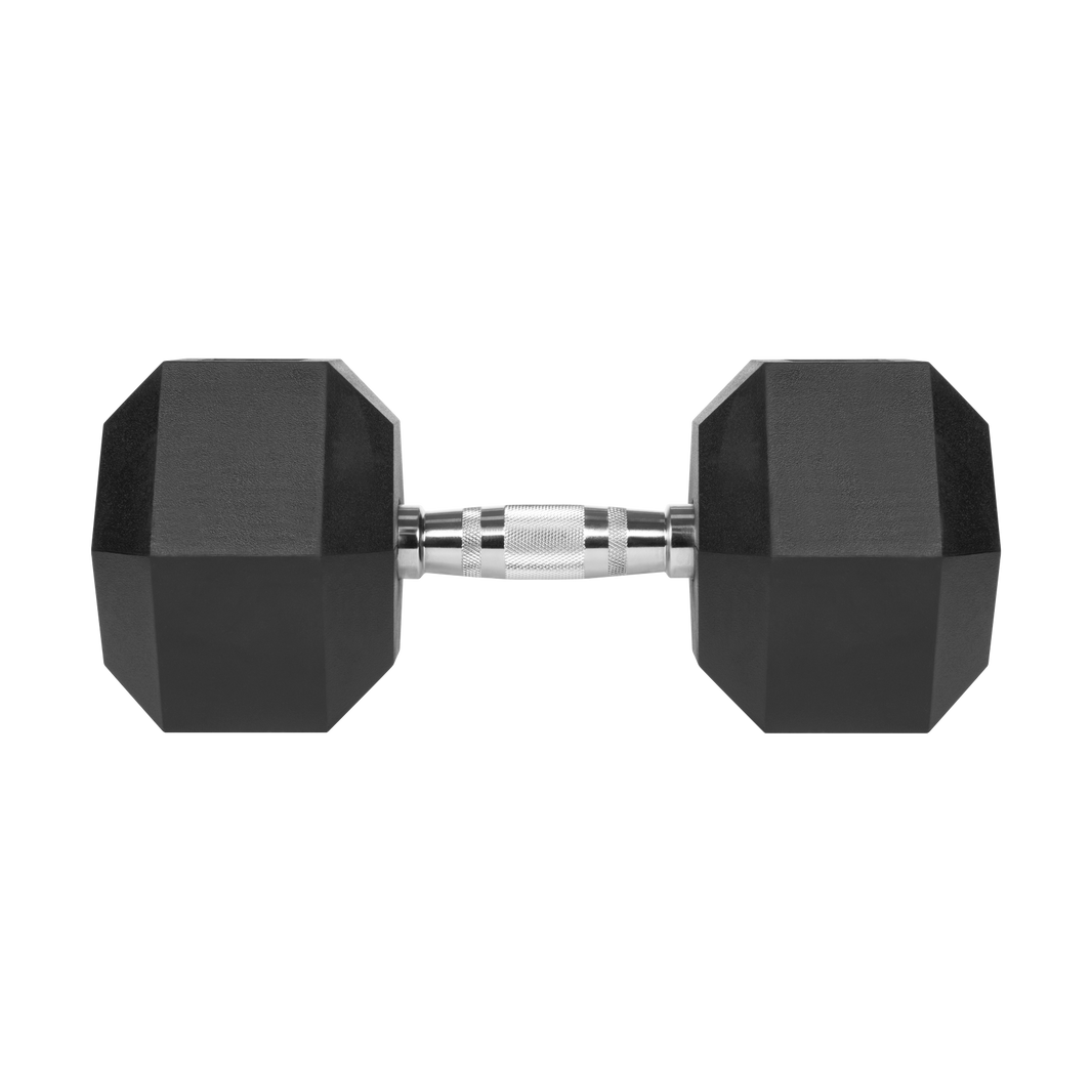 Gummibelagt støbejernshåndvægt HEX 25 kg gym4all