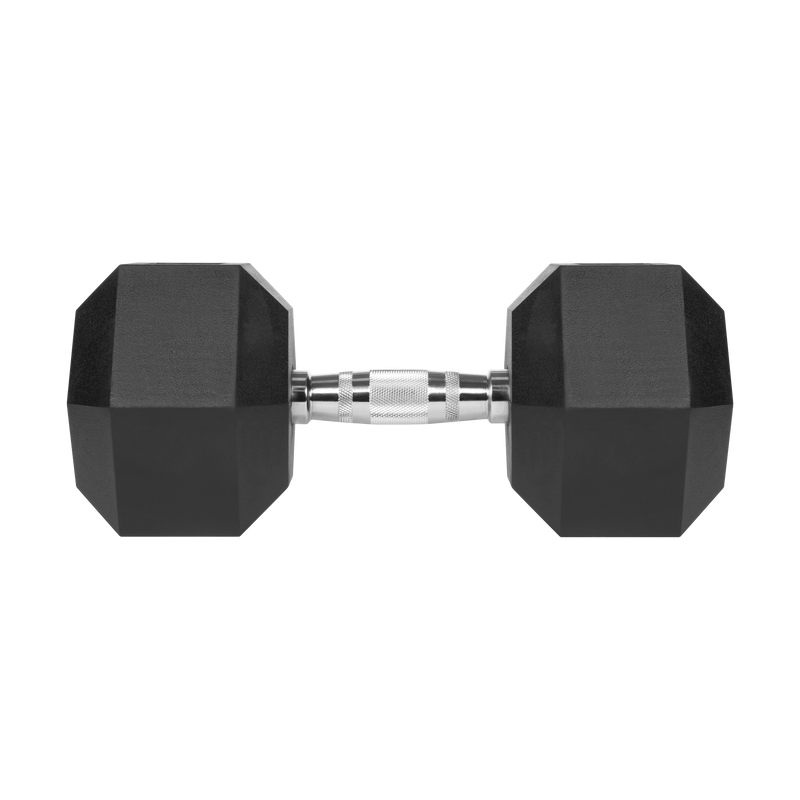 Gummibelagt støbejernshåndvægt HEX 25 kg gym4all