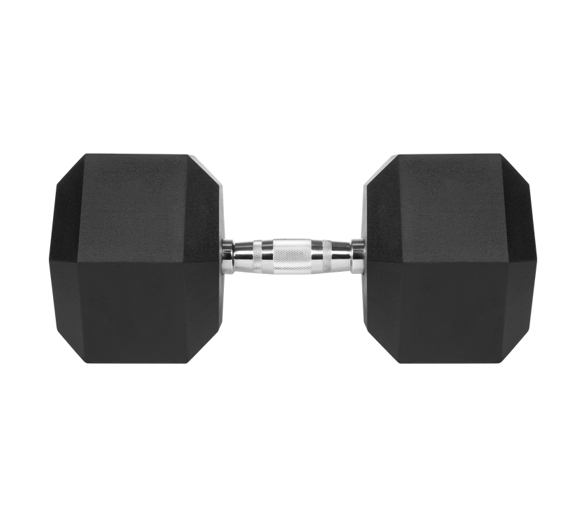 Gummibelagt støbejernshåndvægt HEX 40 kg Rebel gym4all