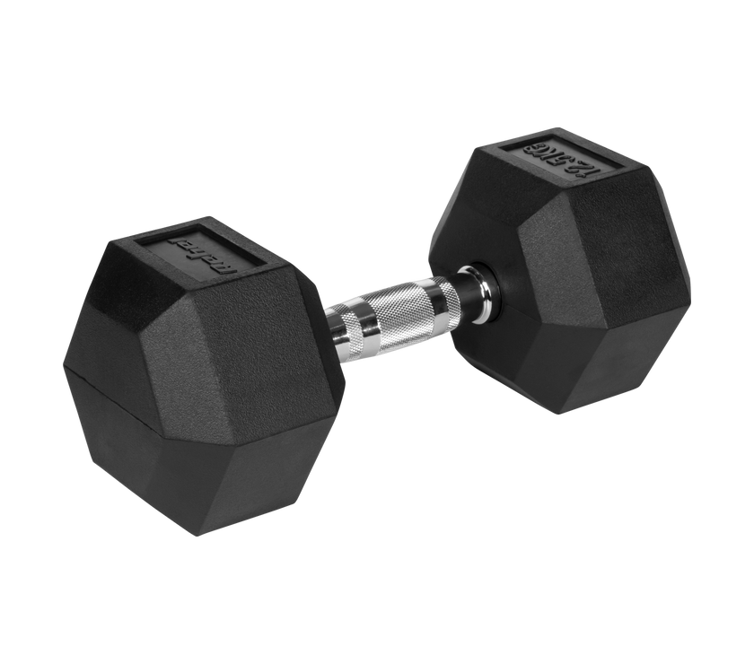 Hexagon dambells 12,5 kg: Robust støbejernsvægt til muskelopbygning i homegym.