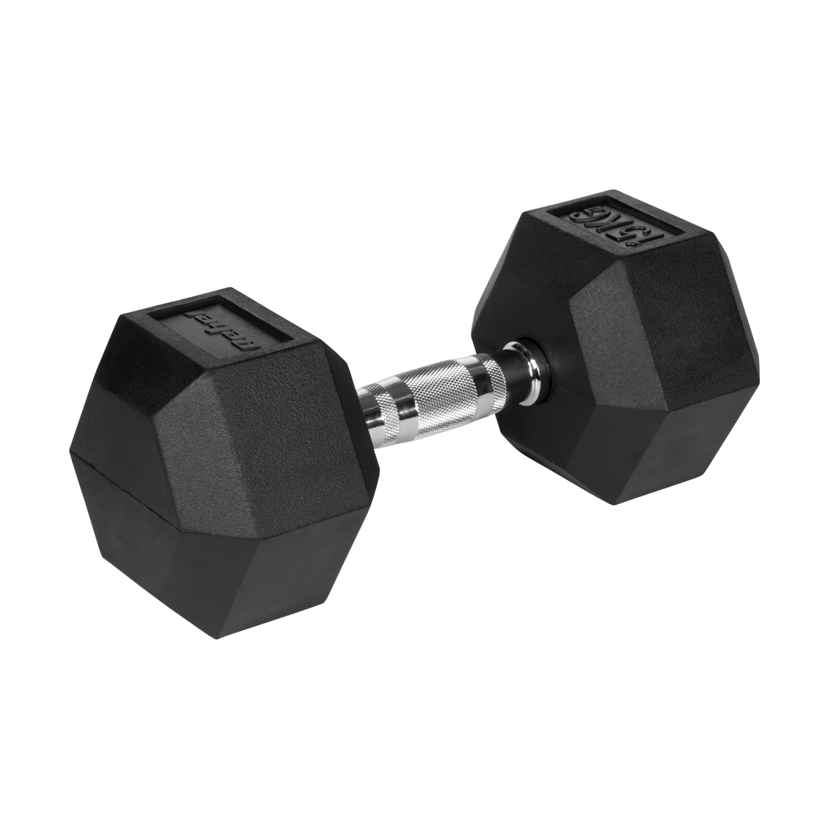 Hexagon dambells 15 kg: Professionel støbejernsvægt med solidt 3,4 cm greb.
