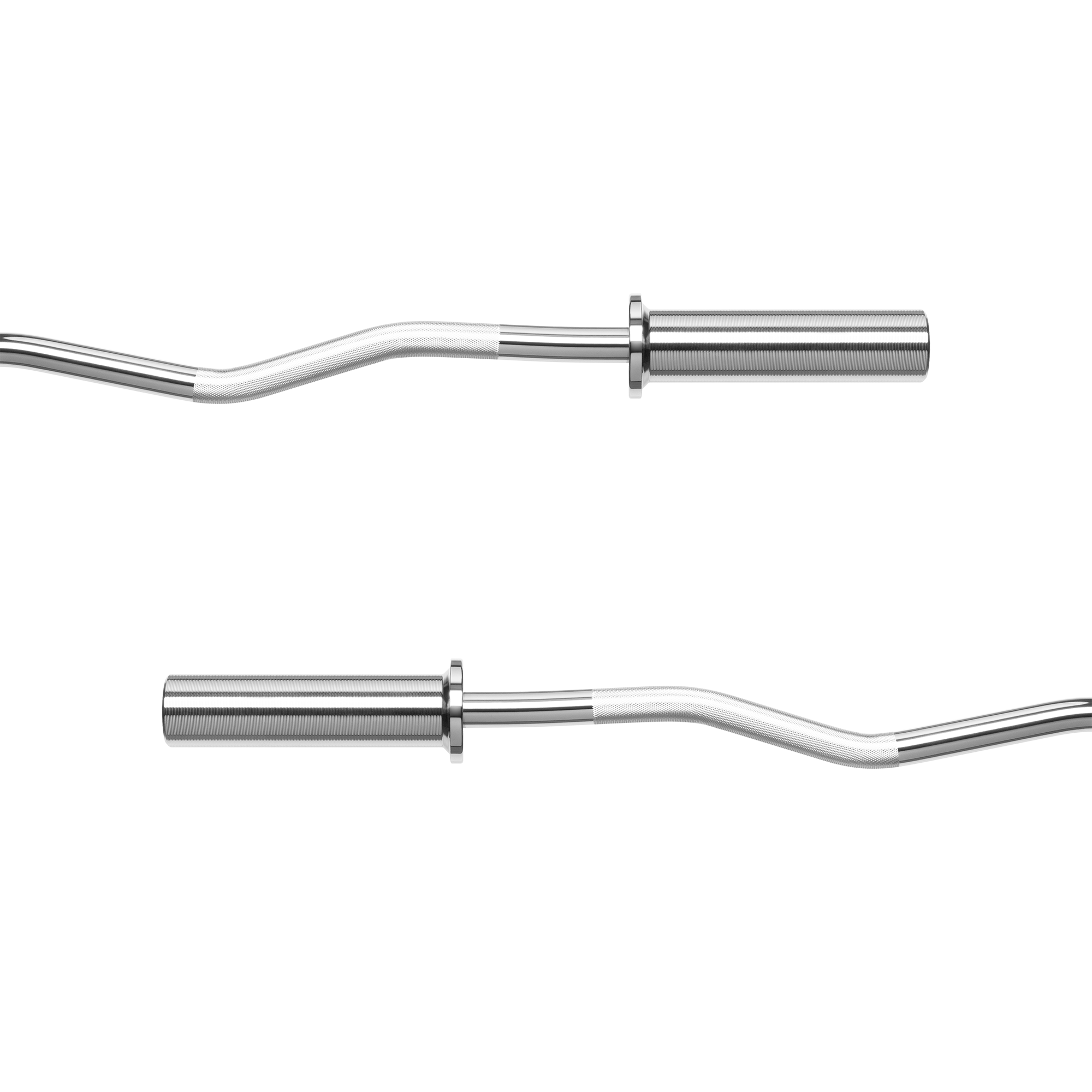 Nærbillede af greb på Rebel olympisk curlstang 120 cm med tekstur.