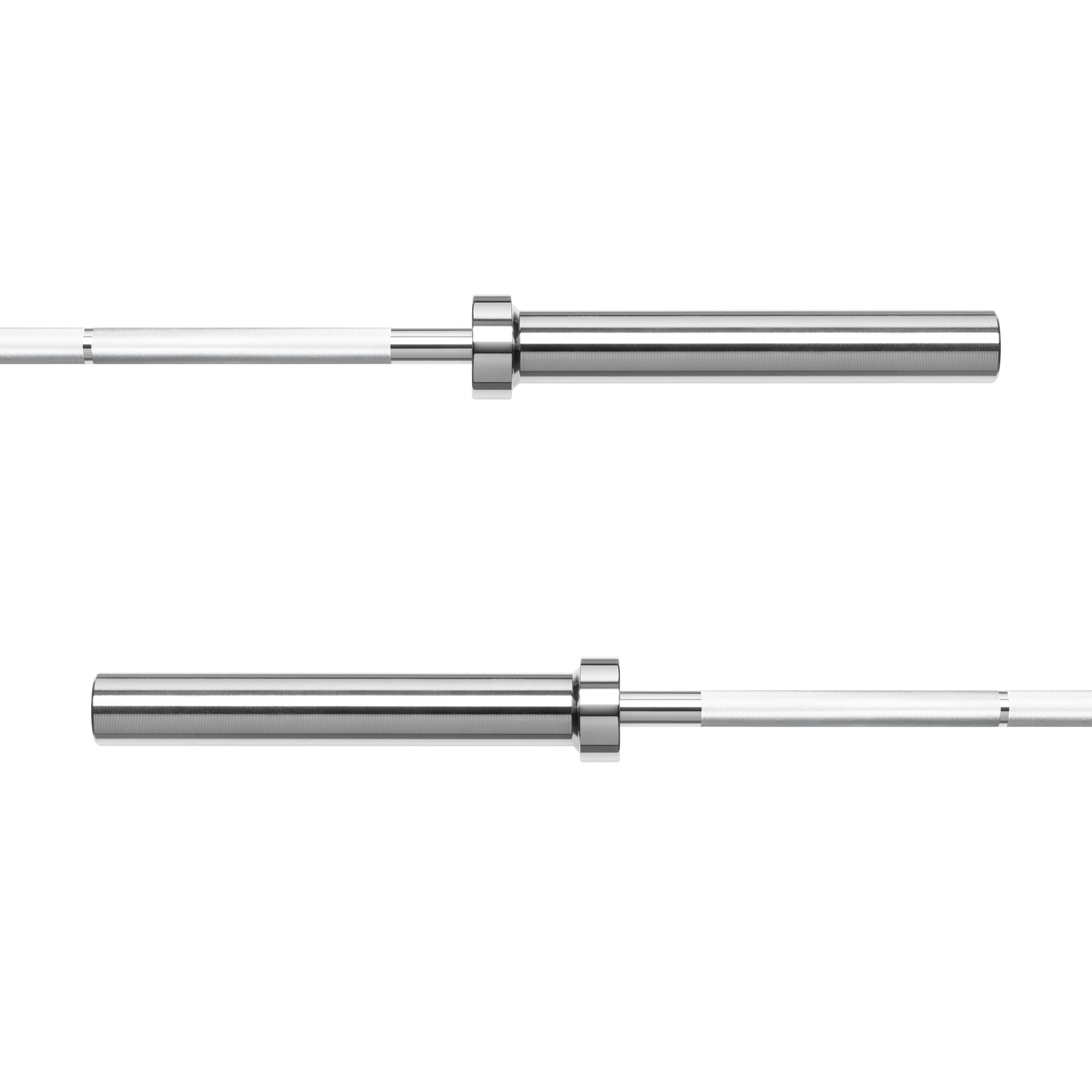 Nærbillede af riflet greb på Rebel 180 cm lige vægtstang.