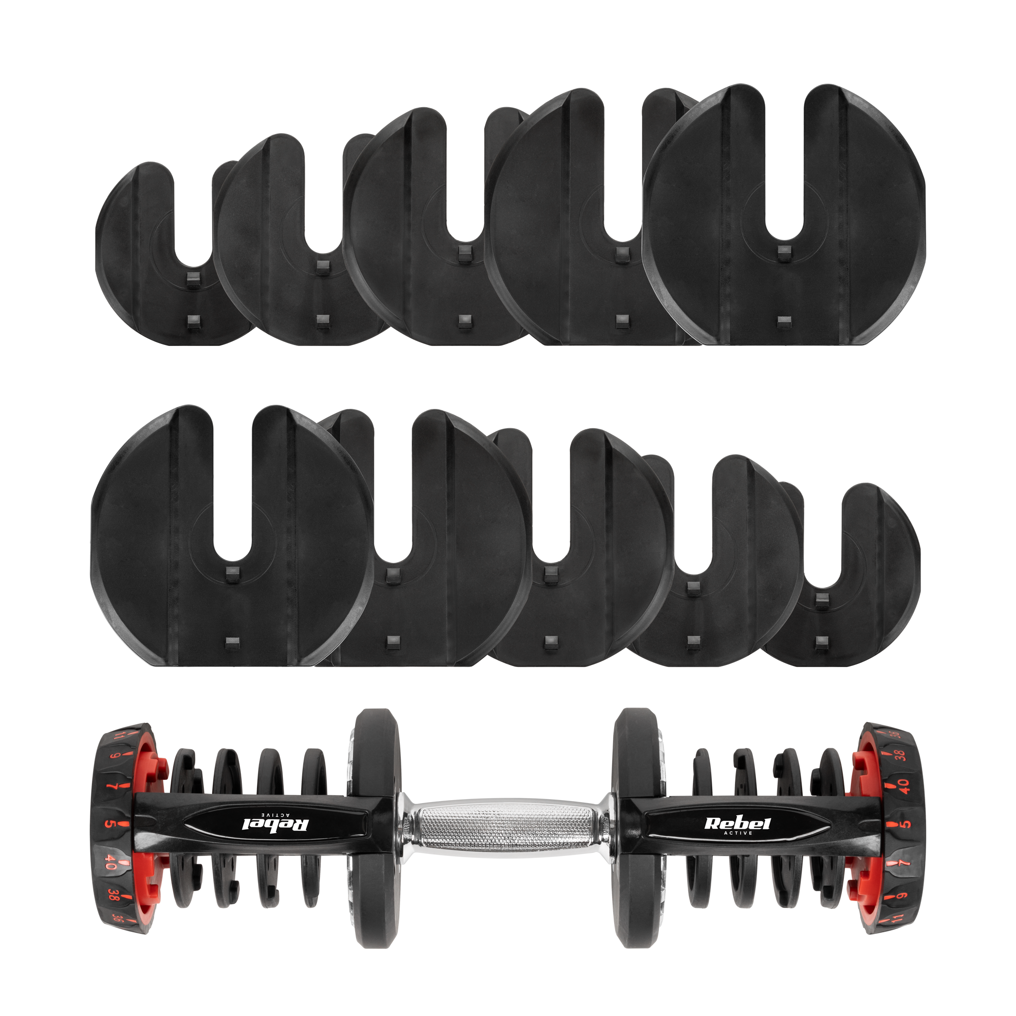 Rebel Active Pro Justerbar Håndvægt 1x40 kg – Hjemmegym Komplet gym4all