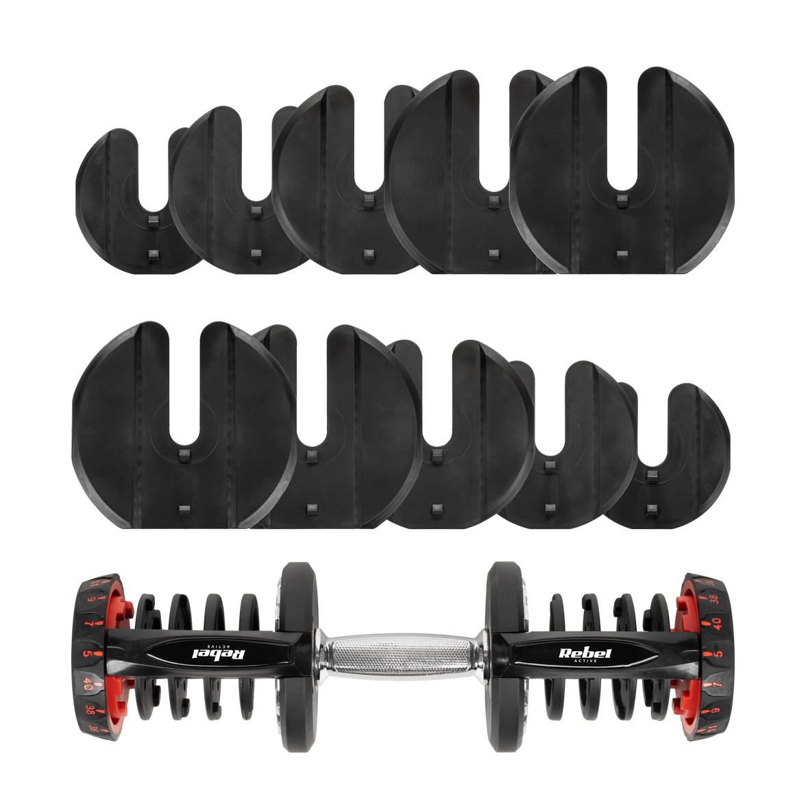 Rebel Active Pro Justerbar Håndvægt 1x40 kg – Hjemmegym Komplet gym4all