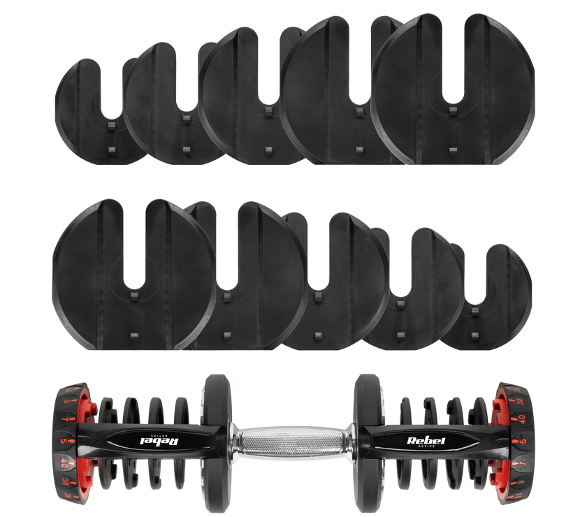 Rebel Active Pro Justerbar Håndvægt 1x40 kg – Hjemmegym Komplet gym4all