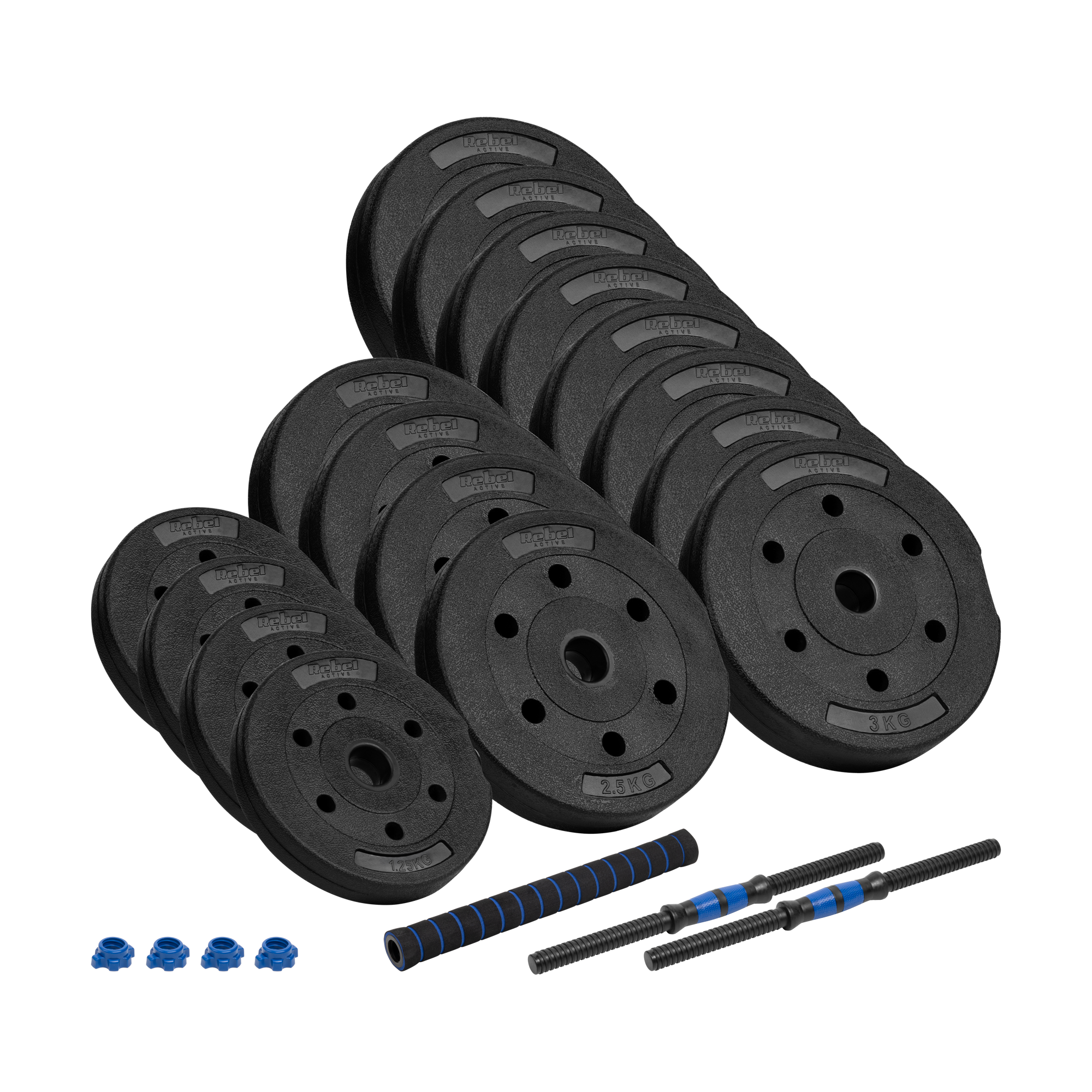 Rebel Justerbare Bituminøse Håndvægte 2x20kg - Forbindelse Premium gym4all