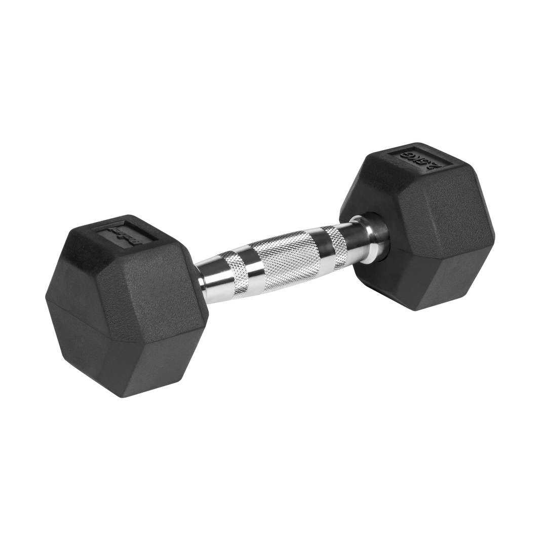 Hexagon dambells 2,5 kg: Robust starter vægt med 2,8 cm greb til funktionel træning.