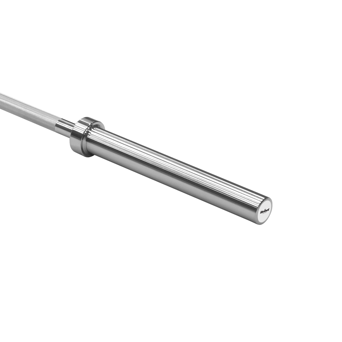 Detalje af ergonomisk håndtag på Rebel 16 kg lige vægtstang.