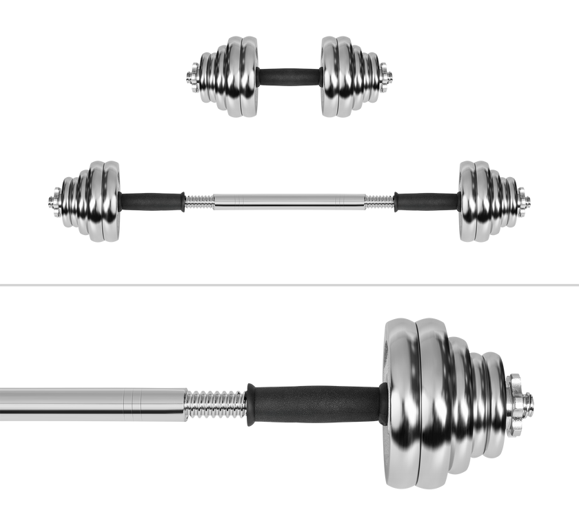 Forkromede, justerbare støbejernshåndvægte i kuffert, 30 kg sæt Rebel gym4all
