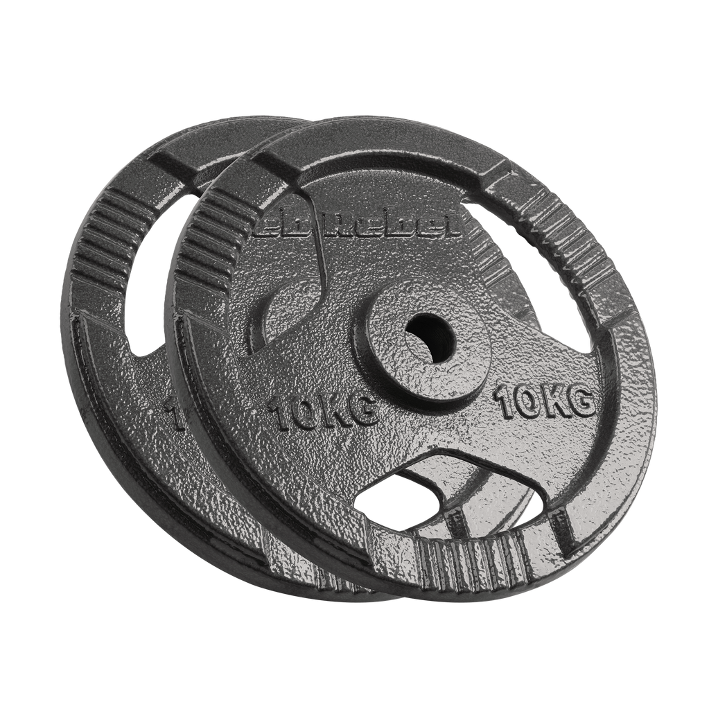 Vægtskiver 2x10kg med Håndtag 31 mm gym4all