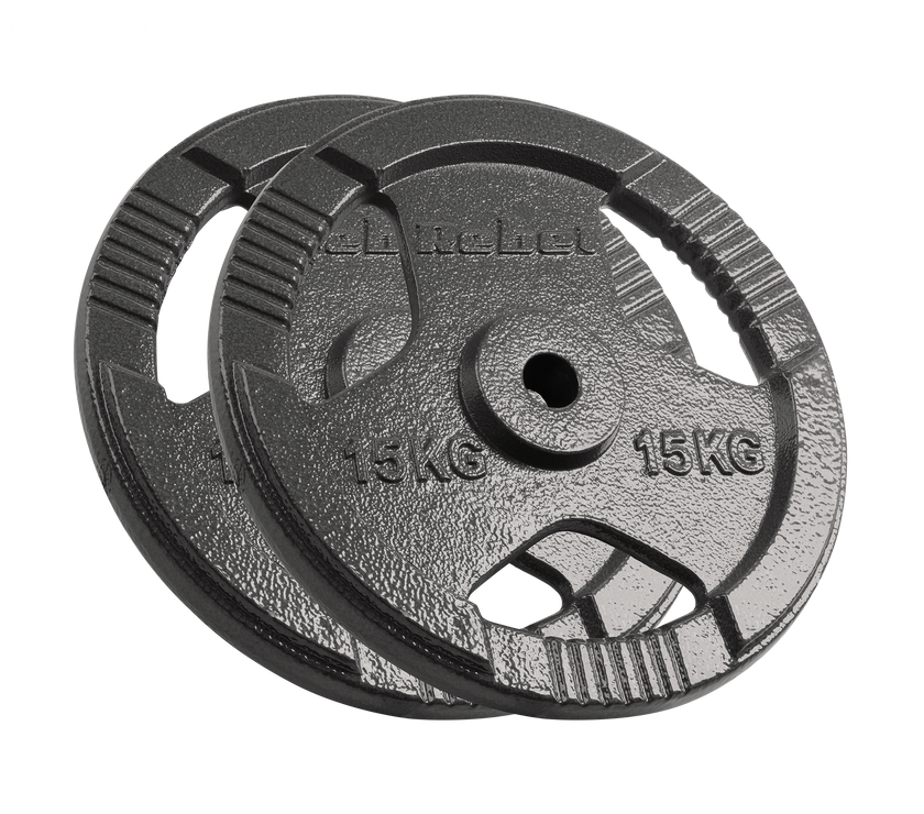 Vægtskiver 2x15kg med Håndtag 31 mm gym4all
