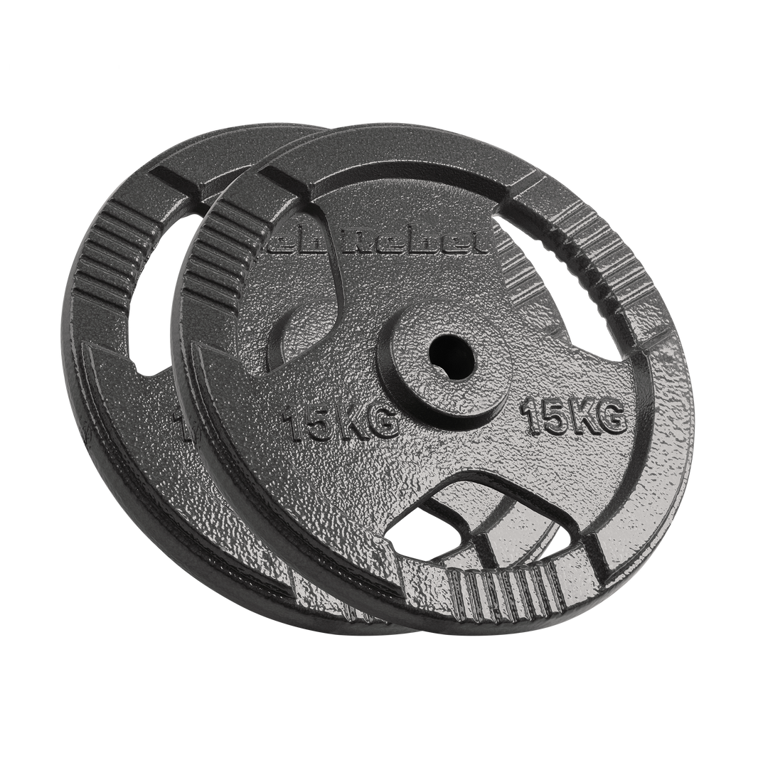 Vægtskiver 2x15kg med Håndtag 31 mm gym4all