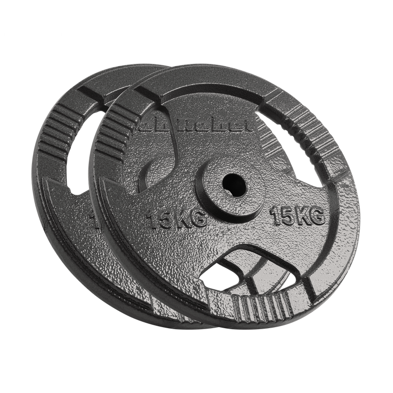 Vægtskiver 2x15kg med Håndtag 31 mm gym4all