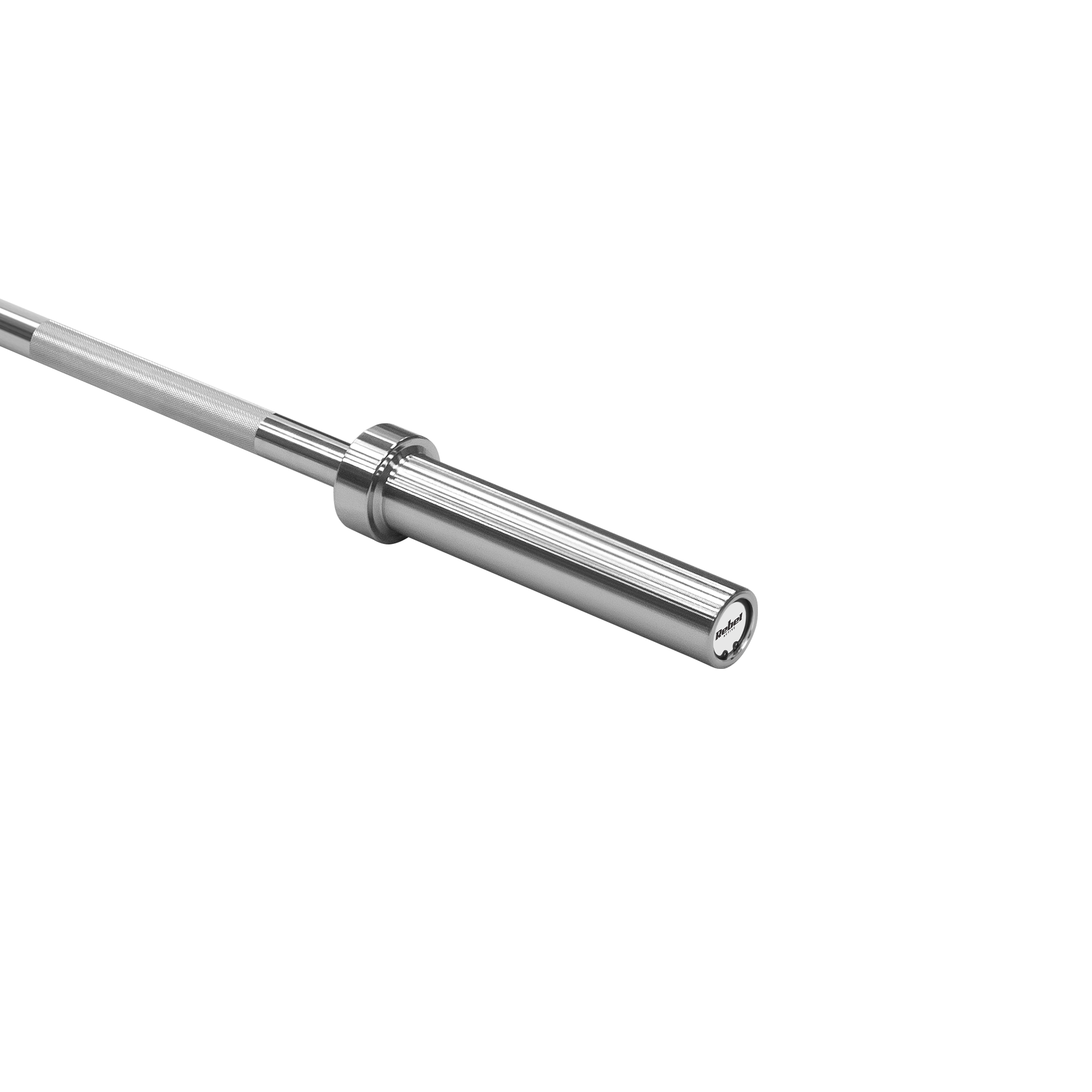 Detalje af greb og stang på Rebel Olympisk Vægtstang 150 cm med dobbelte rillinger for sikkert greb