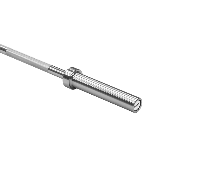 Detalje af greb og stang på Rebel Olympisk Vægtstang 150 cm med dobbelte rillinger for sikkert greb