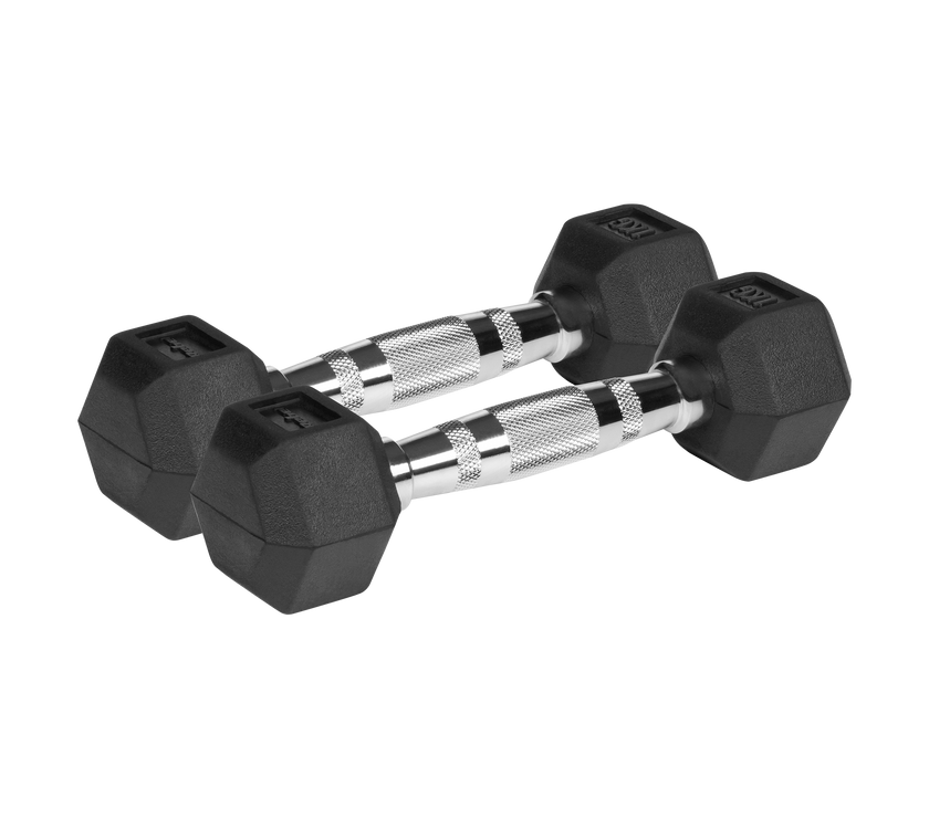 To sorte 1 kg håndvægte med tyndt, ergonomisk stålhåndtag (2,5 cm).