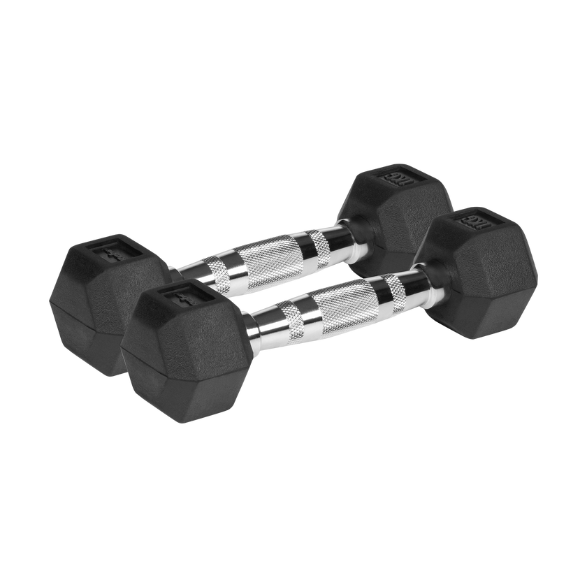 To sorte 1 kg håndvægte med tyndt, ergonomisk stålhåndtag (2,5 cm).