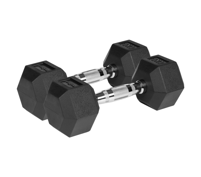 Hexagon Håndvægte 2x4 kg: Gummi Håndvægtssæt til Homegym gym4all