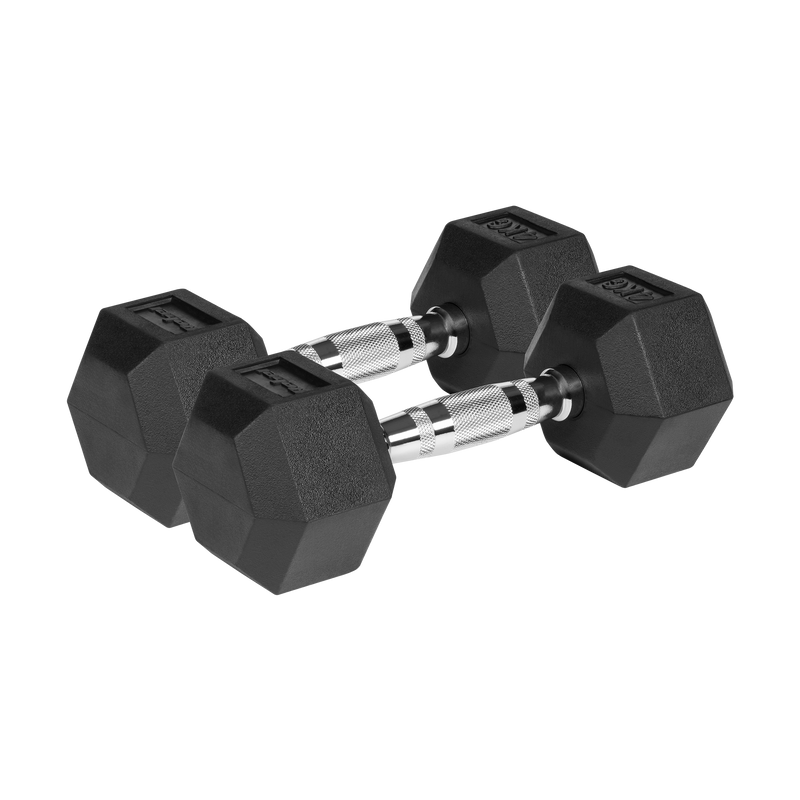 Hexagon Håndvægte 2x4 kg: Gummi Håndvægtssæt til Homegym gym4all