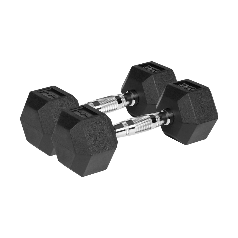 Hexagon Håndvægte 2x5 kg: Gummi Håndvægtssæt til Homegym gym4all
