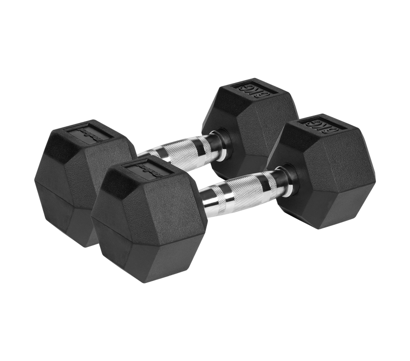 Hexagon Håndvægte 2x6 kg: Gummi Håndvægtssæt til Homegym gym4all