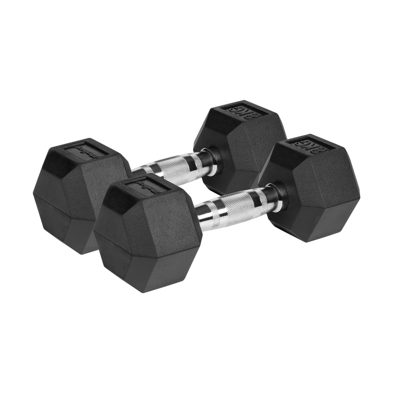 Hexagon Håndvægte 2x8 kg: Gummi Håndvægtssæt til Homegym gym4all