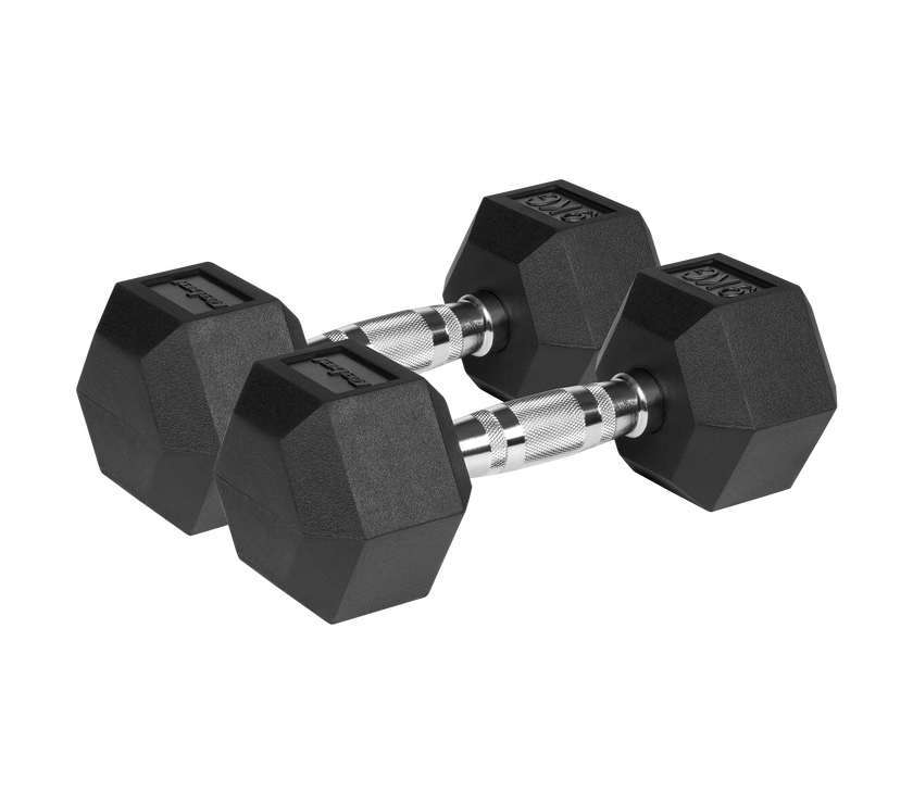 Hexagon Håndvægte 2x9 kg: Gummi Håndvægtssæt til Homegym gym4all