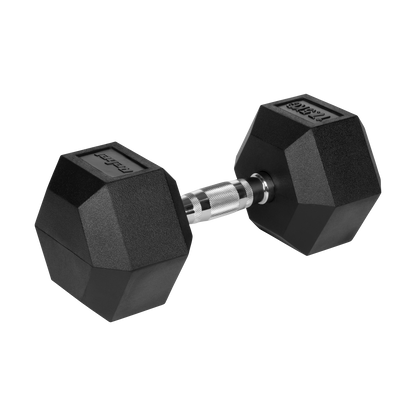 Gummibelagt støbejernshåndvægt HEX 17,5 kg gym4all