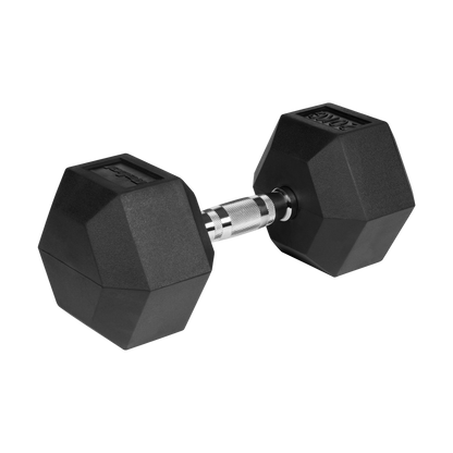Gummibelagt støbejernshåndvægt HEX 22,5 kg gym4all