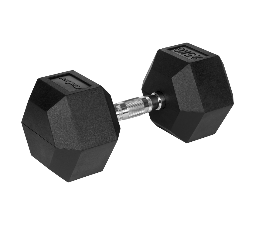 Gummibelagt støbejernshåndvægt HEX 25 kg gym4all