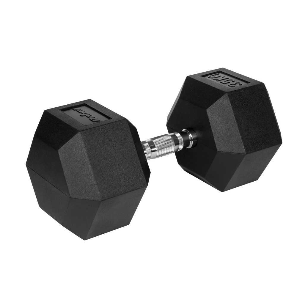 Hexagon Håndvægte 35kg - Gummibelagte Håndvægte til Hjemmetræning gym4all
