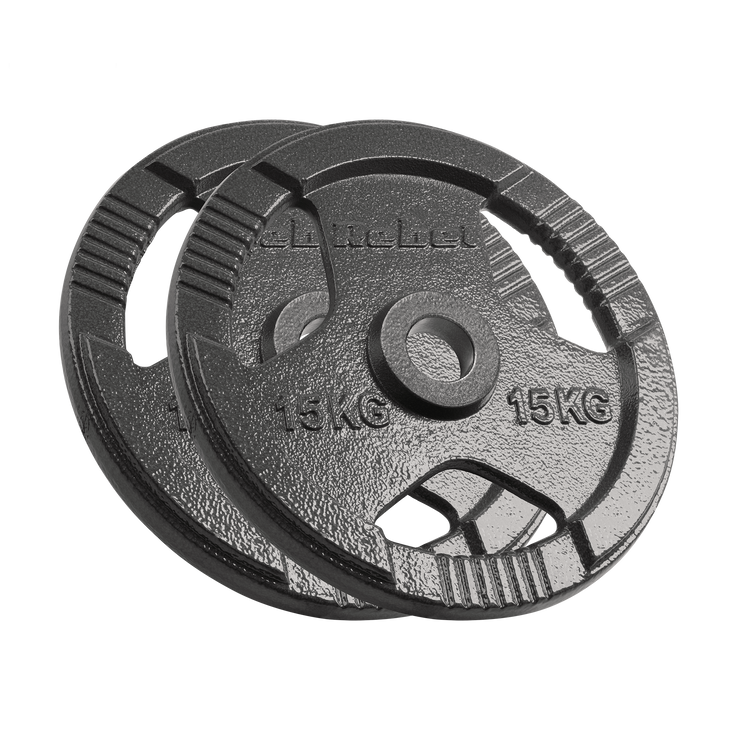 Vægtskiver 2x15kg med Håndtag 51 mm gym4all