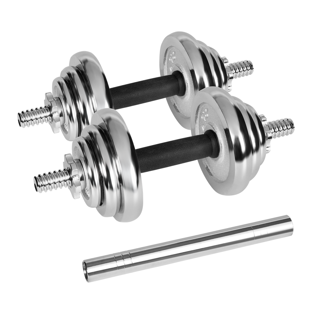 Forkromede, justerbare støbejernshåndvægte i bæretaske, 20 kg sæt Rebel gym4all