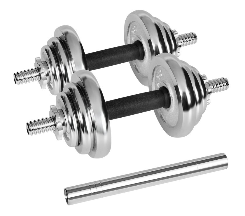 Forkromede, justerbare støbejernshåndvægte i bæretaske, 20 kg sæt Rebel gym4all