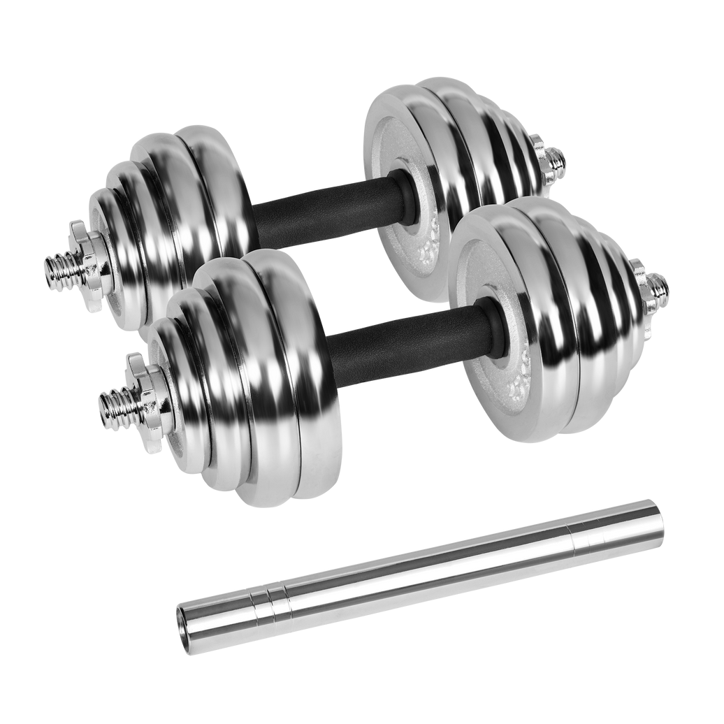 Forkromede, justerbare støbejernshåndvægte i kuffert, 30 kg sæt Rebel gym4all