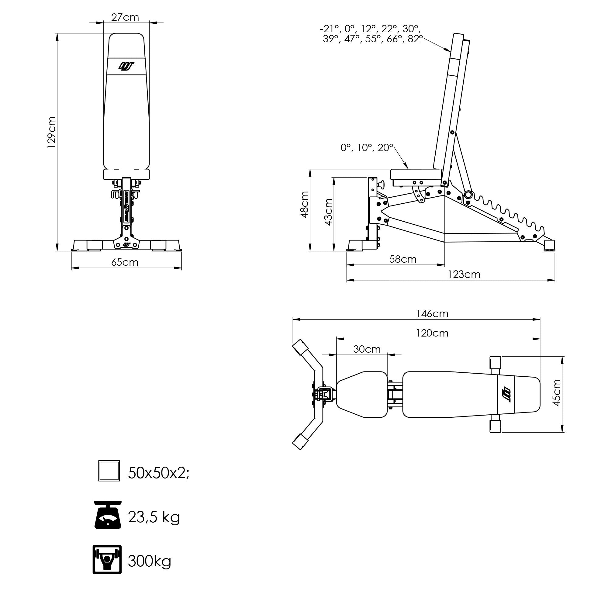 Semi Pro træningsbænk gym4all