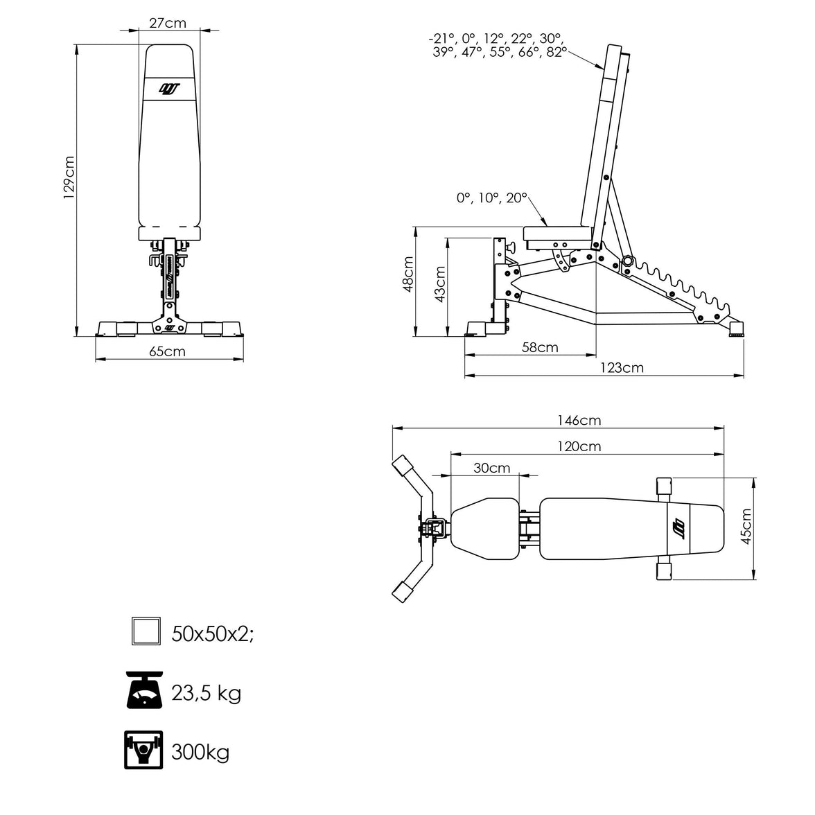 Semi Pro træningsbænk gym4all