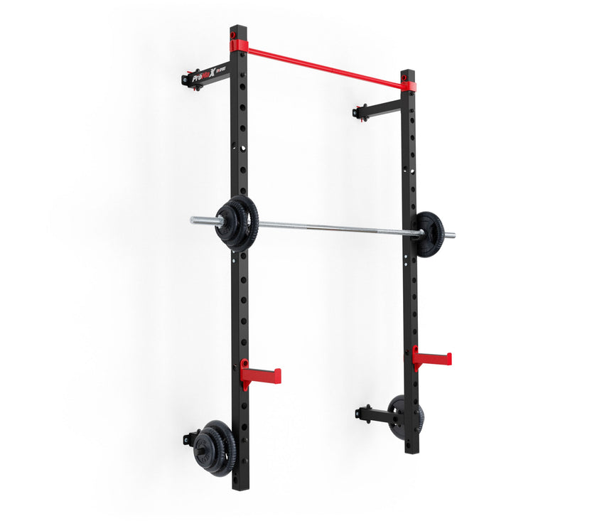 FX001 Foldbart Vægmonteret Squat Rack – Pladsbesparende Homegym gym4all