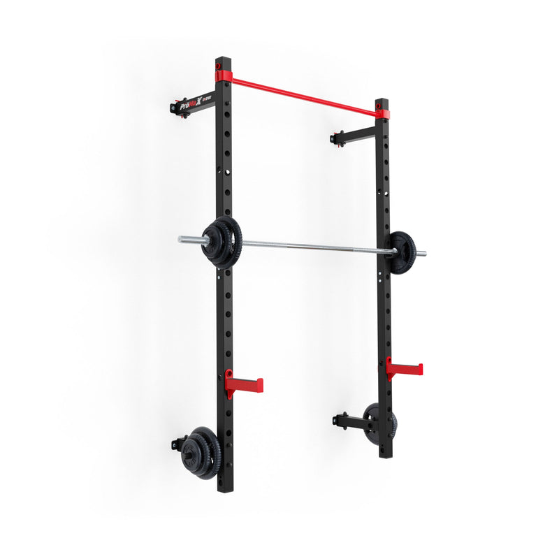 FX001 Foldbart Vægmonteret Squat Rack – Pladsbesparende Homegym gym4all