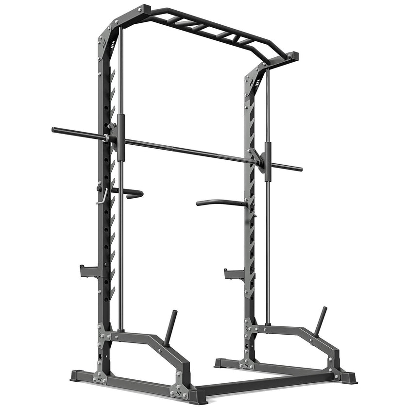 Smith Machine Half Rack – Multifunktionelt Squat Rack med Pull-Up Bar gym4all