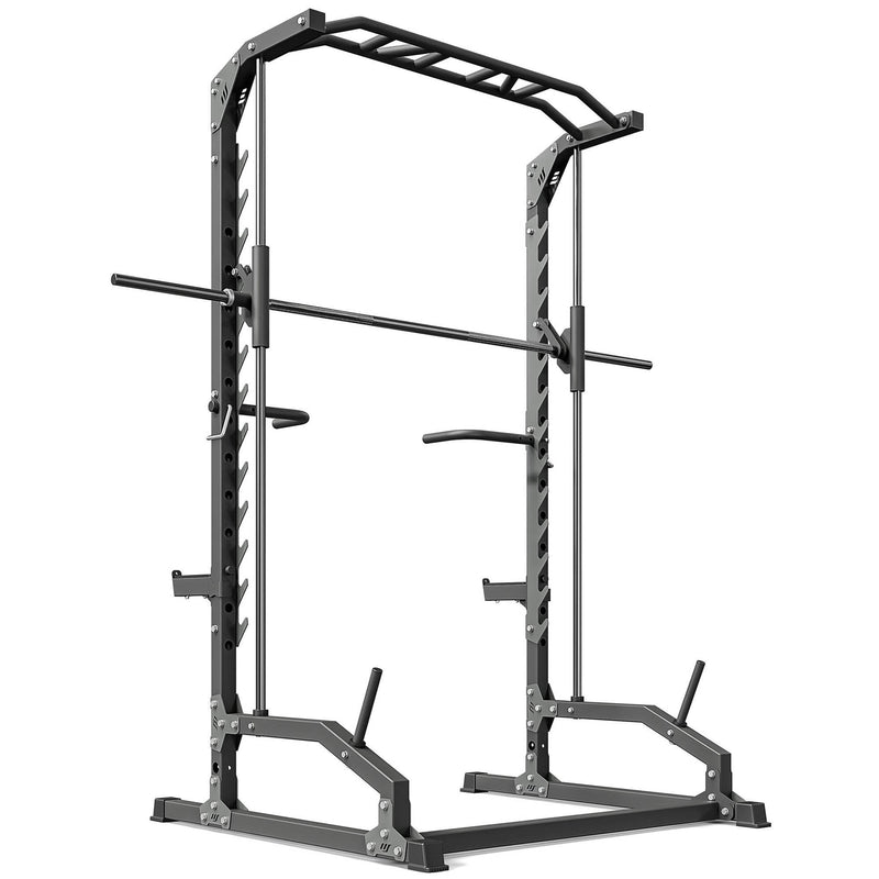 Smith Machine Half Rack – Multifunktionelt Squat Rack med Pull-Up Bar gym4all