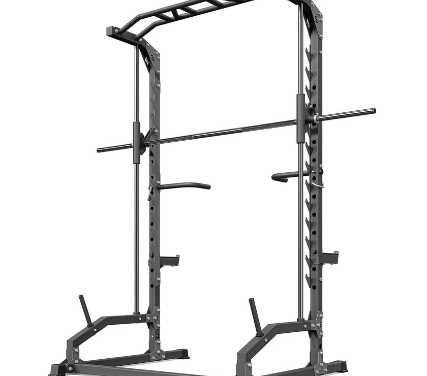 Smith Machine Half Rack – Multifunktionelt Squat Rack med Pull-Up Bar gym4all
