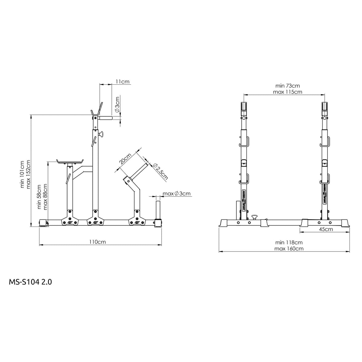 Kombinationsstandere med sikringsanordning gym4all