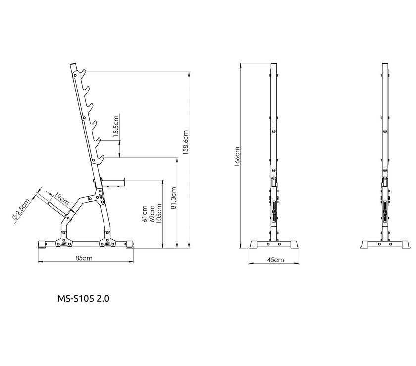 Multiniveau-standere (2 stk.) gym4all