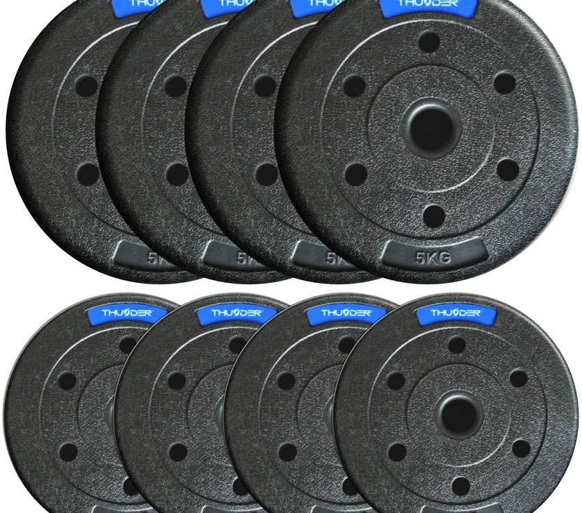 TH 30kg Bitumenvægte 4x2,5kg+4x5kg 31mm - Støjfri Hjemmegym Sæt gym4all